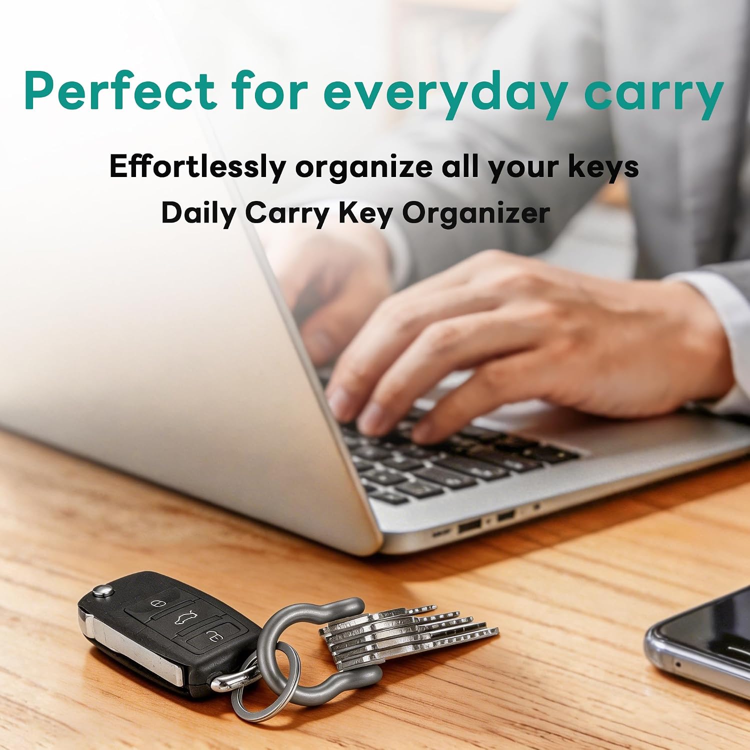 Titanium Key Organizer, Small D Ring Keychain