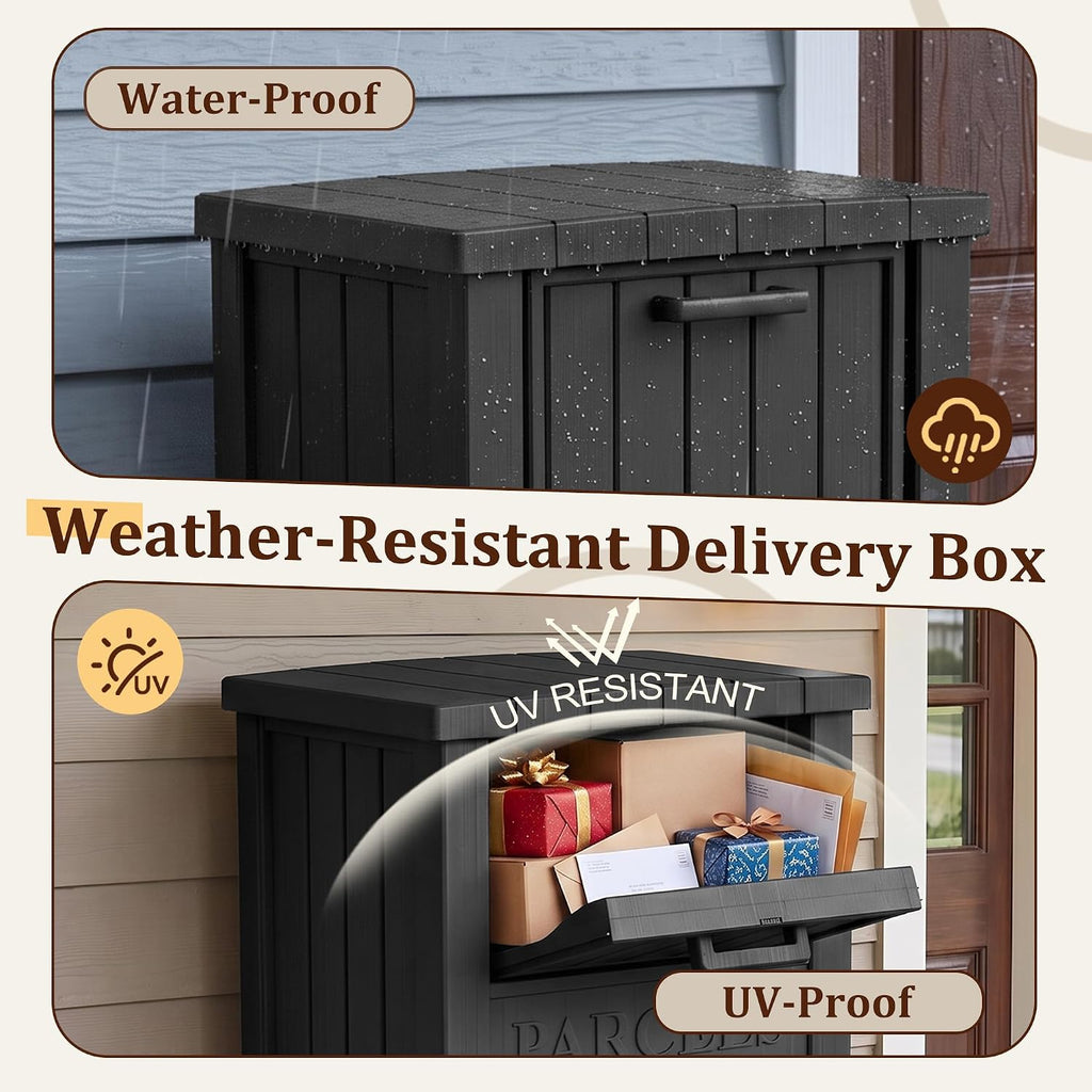 Package Delivery Boxes for Outside, 120 Gallon Outdoor Storage Box | Lockable Secure Design, Deck Box Outdoor