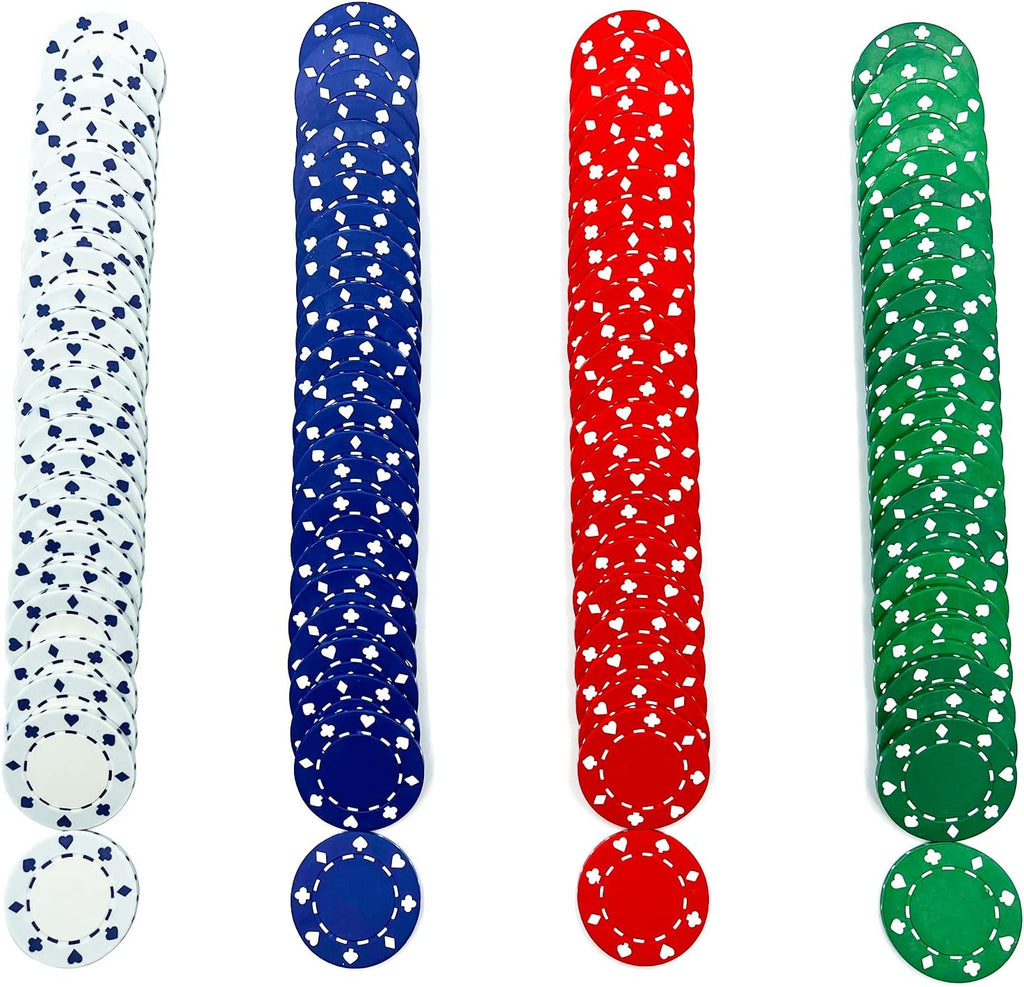 Casino Poker Chips - 11.5g Suited Design - 4 Colors