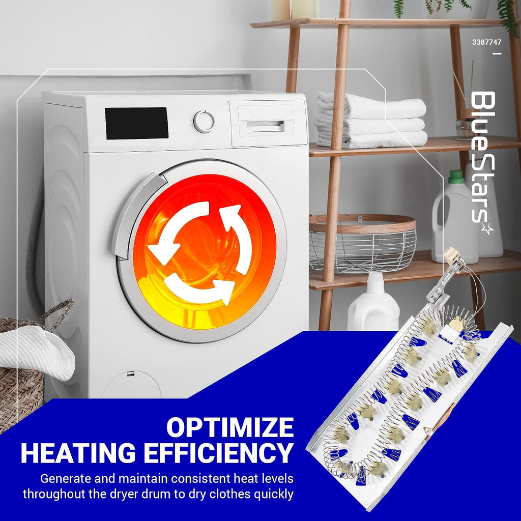 BlueStars 3387747 WP3387747 Dryer Heating Element for Whirlpool MEDB835DW4