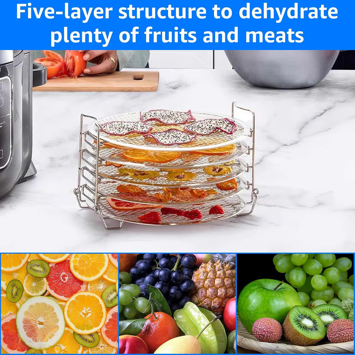 Dehydrator Rack For Ninja Foodi Accesories, Stainless Steel Stand Accesories, Dehydrator Stand With 5 Stackable