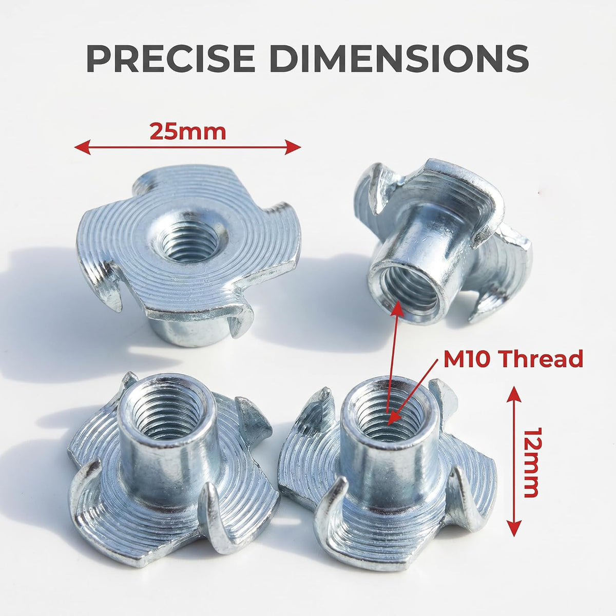 M10 T Nuts for Wood: 30 Pack
