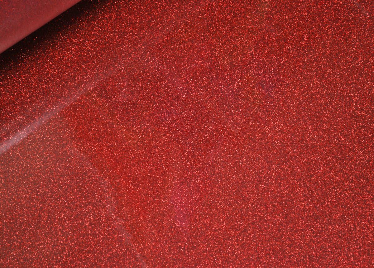 Glitter HTV 20" x 12" Sheet - Iron on Heat Transfer Vinyl (Red)