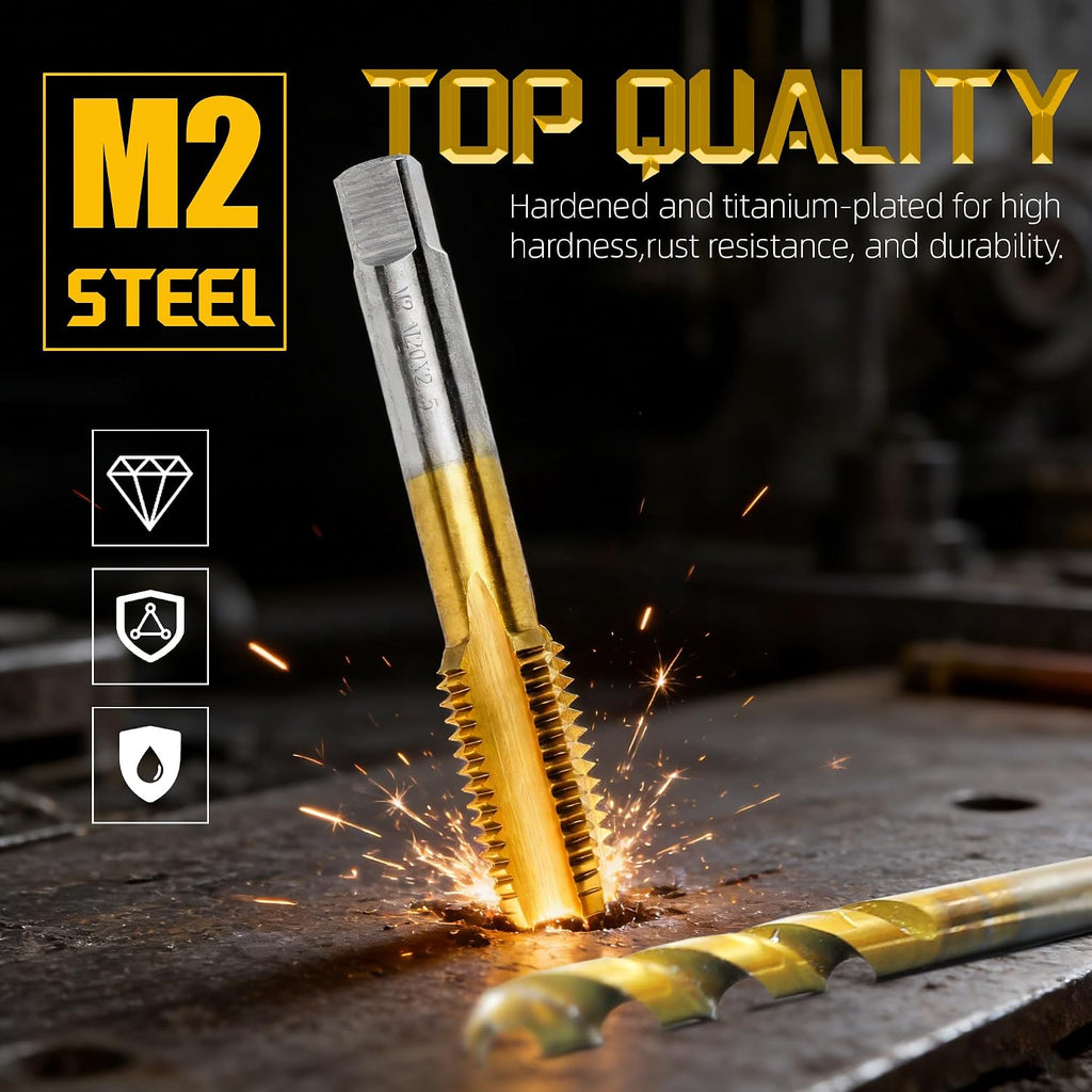 M5 x0.8 Tap and 4.2mm Drill Bit,M2 HSS Metric Threading Drill and Tap Set