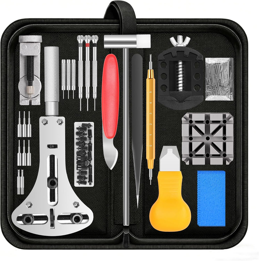 Watch Repair Kit, 151 PCS Professional Watch Battery Replacement Tool Kit, Watch Strap Bracelet Removal Tool with