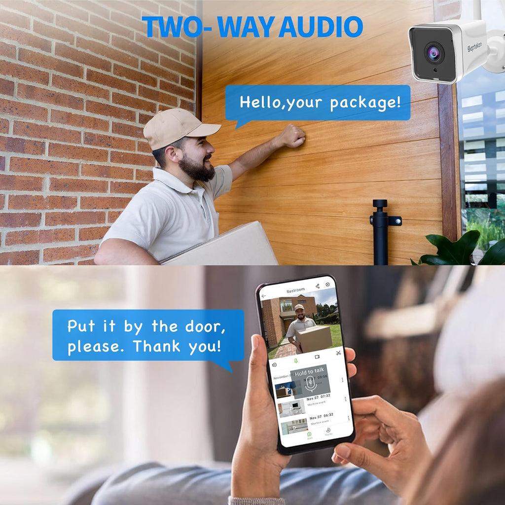 4 Pack Outdoor Security Camera 2K，WiFi Cameras for Home Security Outside with Motion Detection Tracking, Night