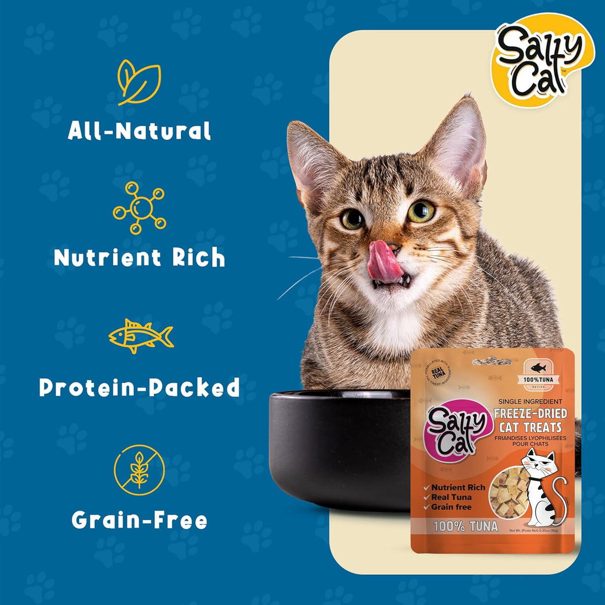 Natural Freeze-Dried Tuna Cat Treats, 10g Bag (12 Pack)