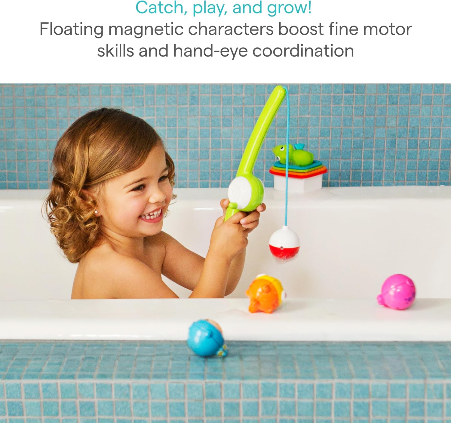 Fishin' Magnetic Baby and Toddler Bath Toy, 4pc Set