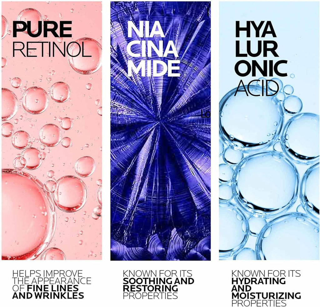 Pure Retinol Face Serum with Niacinamide (Vitamin B3) & Hyaluronic Acid | Gentle Anti-Aging Retinol Serum