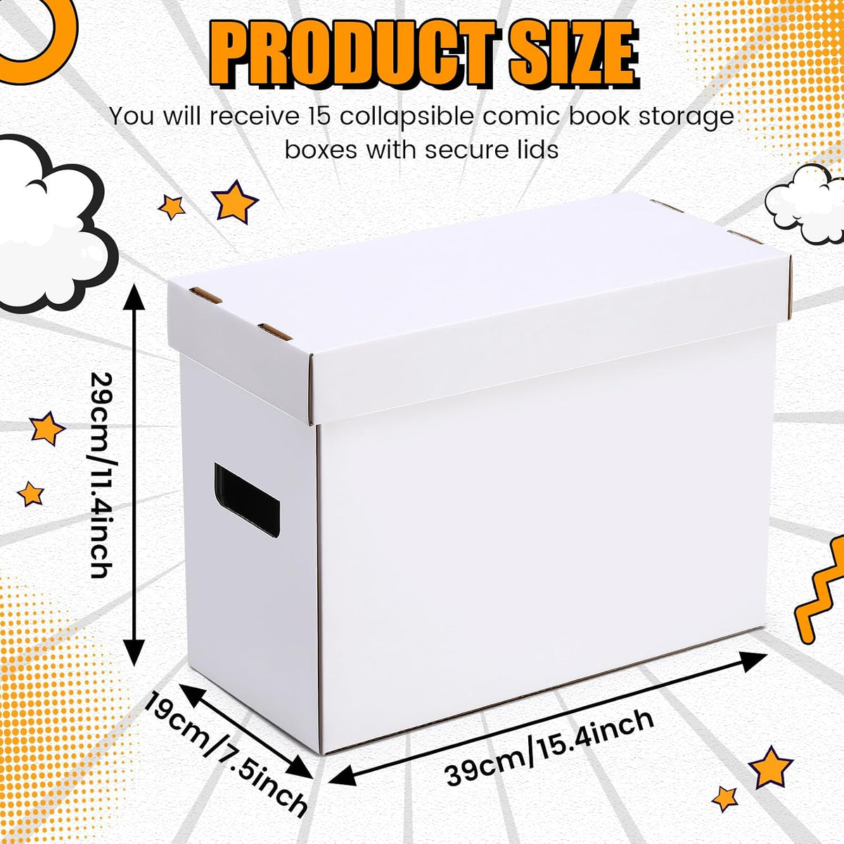 7 Pack Comic Book Storage Boxes, Holds 150-175 Comics