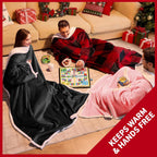 Sherpa Wearable Blanket with Sleeves, Oversized Snuggle Robe, Grey