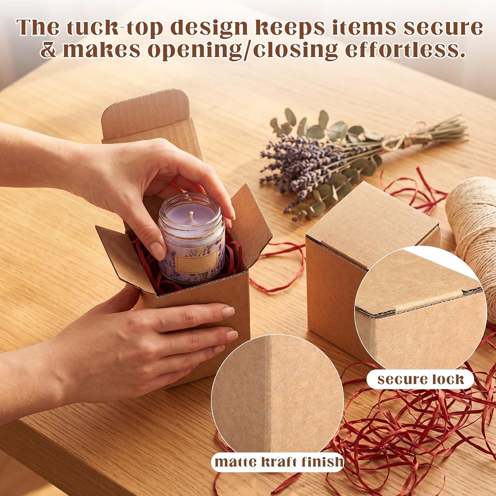 60 Tuck Top Kraft Paperboard Small Gift Box, Brown Paper Gift Box
