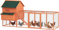 137" Chicken Coop with Extra Large Run, for 4-6 Chickens, Orange