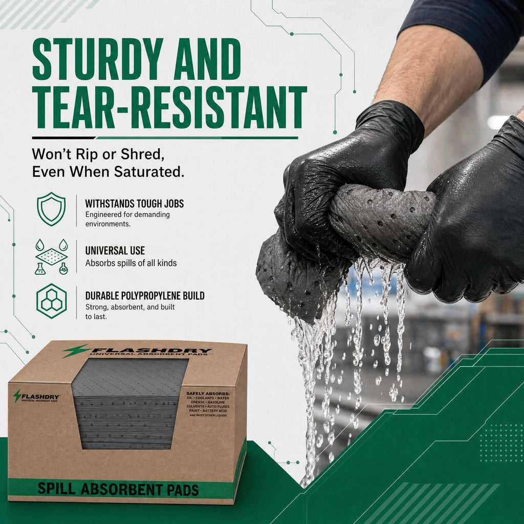 FLASHDRY Universal Spill Absorbent Pads, 17.5" x 13.5", 300-Count