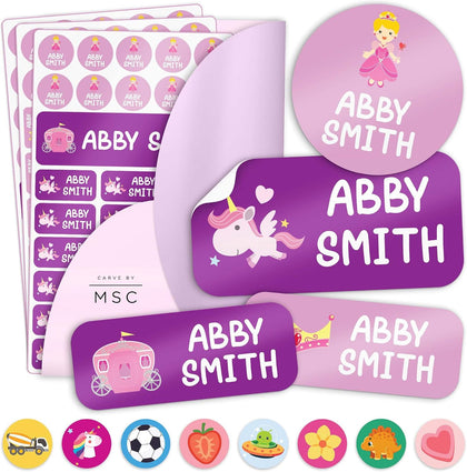 Personalized Daycare Name Labels for Kids, 148 Pack Waterproof Custom Name Stickers for Clothing Tags, Lunch Boxes