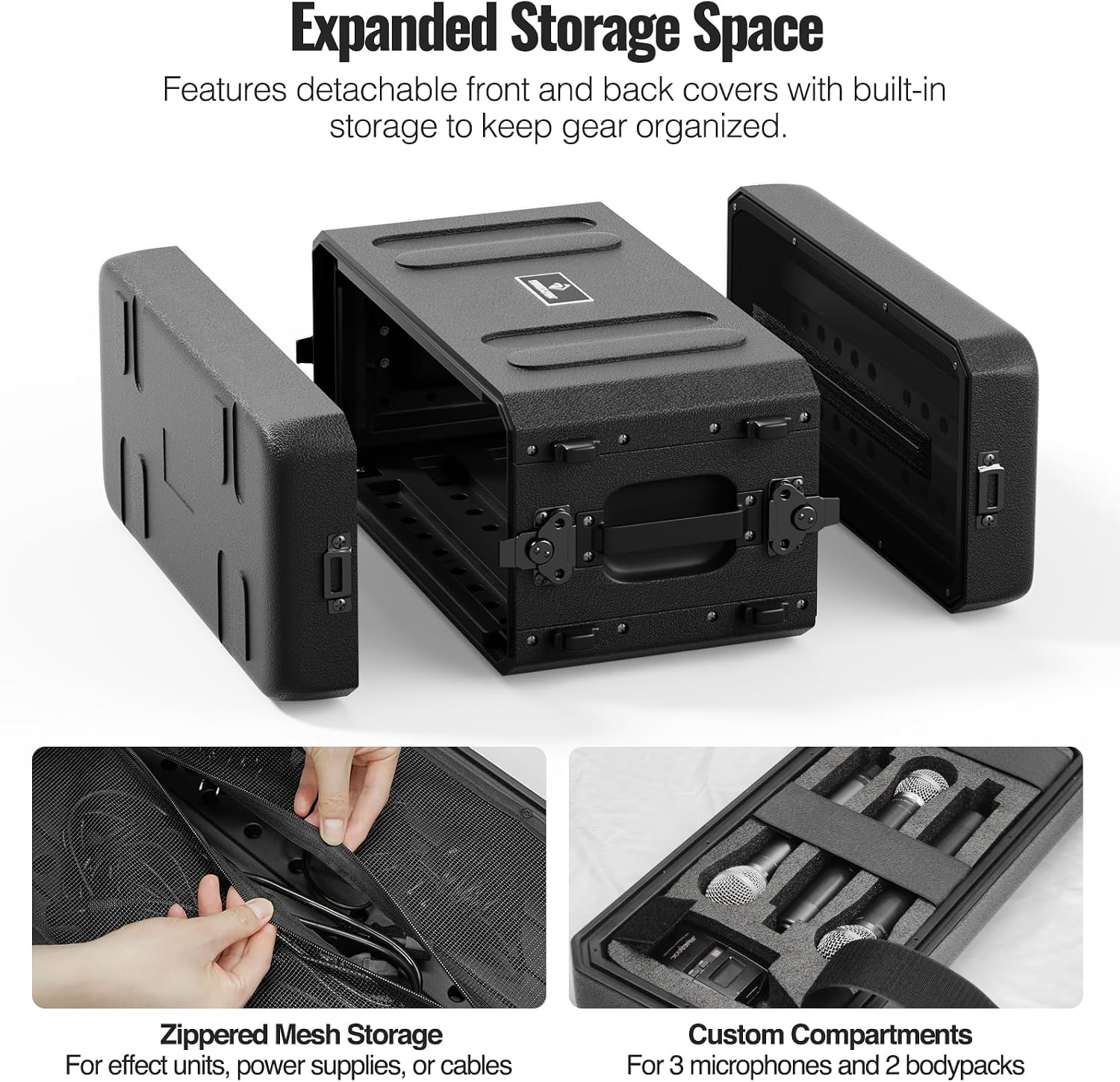 4U Shallow Waterproof Rackmount Rack Case PRCSE-4U | 19-in Rackmount, Detachable Cover Storage, Shockproof &
