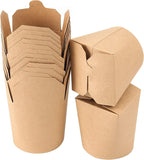 25 Pack 26 Oz Small Chinese Take Out Boxes, Leak and Grease Resistant Kraft Paper Takeout Food Containers, Stackable