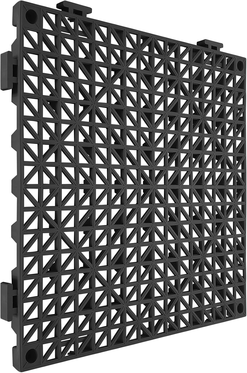 Interlocking Tile 50PCS Black, Drainage Tiles 12" x 12" Splicing, Soft PVC Interlocking Drainage Floor Tiles