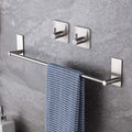 16-Inch Self-Adhesive Towel Bar with 2 Pack Hooks, Stainless Steel | Rustproof, No Drilling, Bathroom Hardware