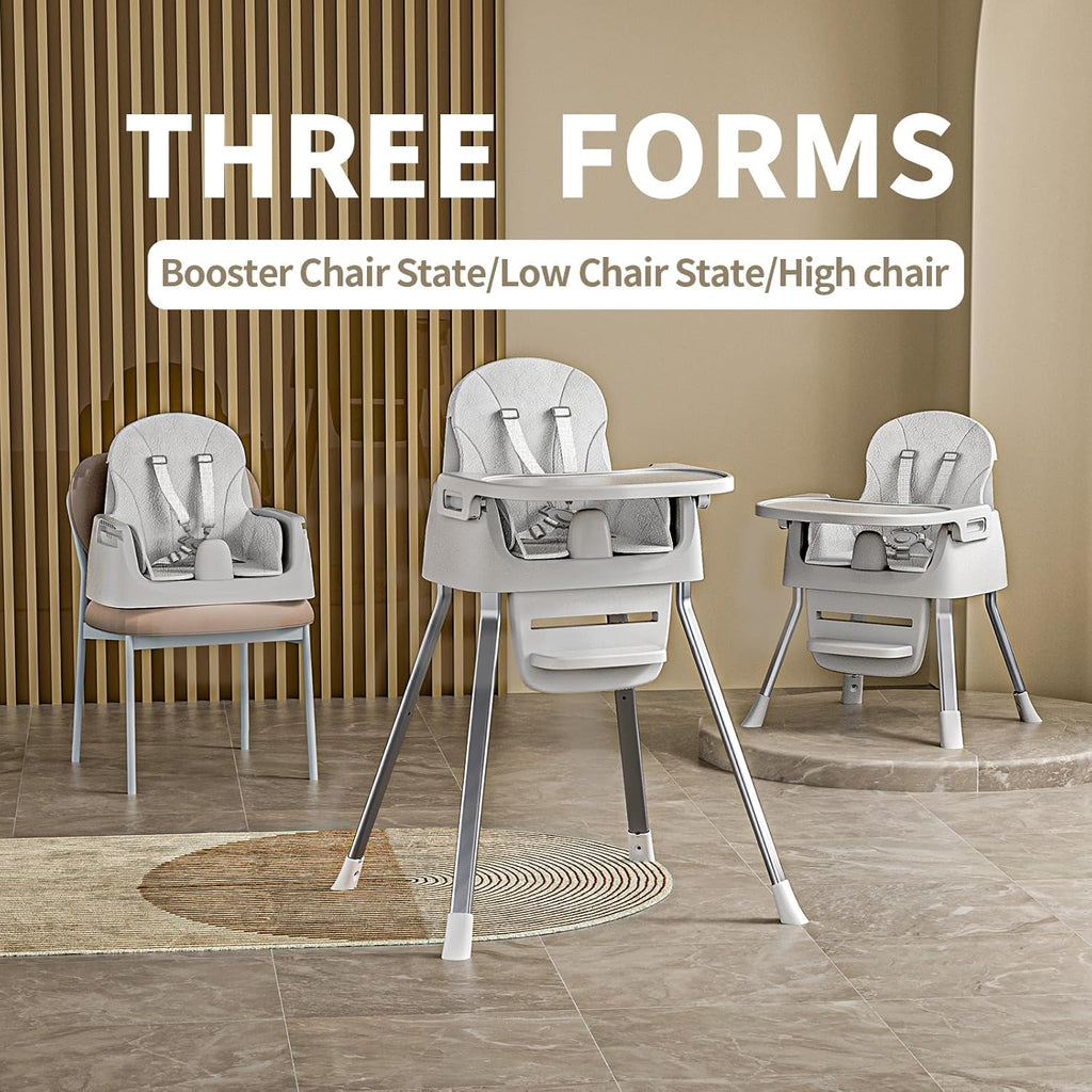 Portable Baby Highchair for Months Infants and Toddlers with 5 Point Harness Convertible Comfortable Seat for Cozy