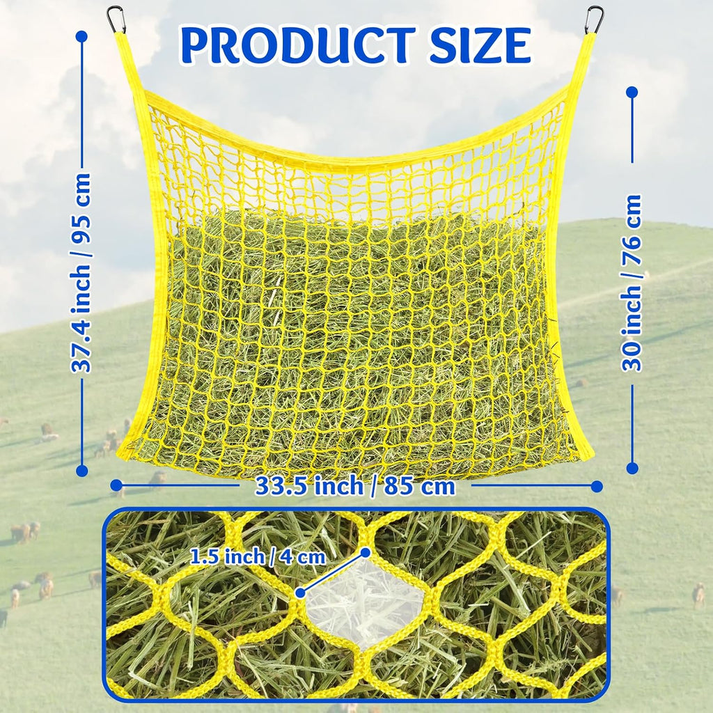 3 Pcs Hay Bags for Horses, Slow Feed Hay Nets for Horses Goat Sheep, Large Capacity Hay Feeder for Stall, Trailer