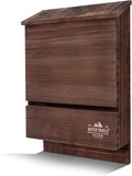 Bat House for Outdoors, Japanese Cedar, 2 Chamber, Brown
