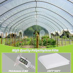 6 Mil Greenhouse Plastic Sheeting, 10 x 50 FT Clear Polyethylene Film