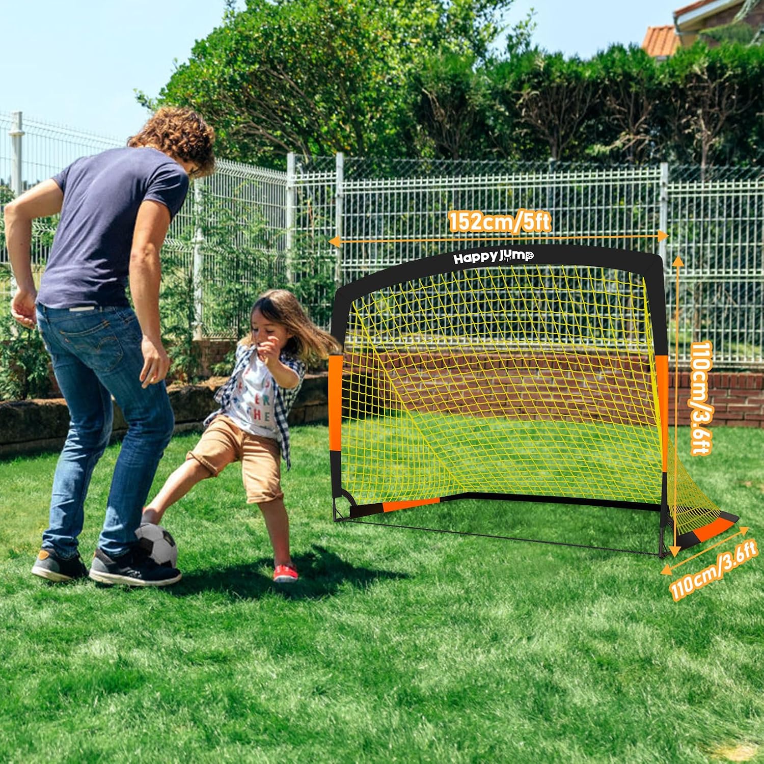 Kids Backyard Soccer Goals 7x5 & 5x3.6 FT, Portable Outdoor Play | For Kids Ages 6-14 Backyard Play, Weatherproof Net