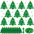 24 Christmas Tree Craft Kit with Buttons, Green