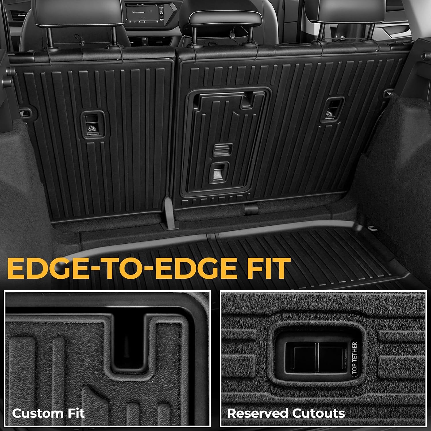 Floor Mats for Volkswagen Taos FWD 2022-2025 2026, All Weather Floor Mats Trunk Cargo Liner with Backrest Protectors
