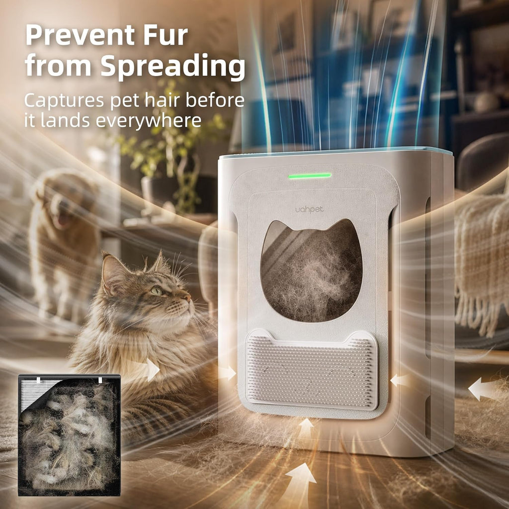 Pet Air Purifier, H13 HEPA Filter for Pet Hair, Dander & Odors, 2100 Sq Ft Coverage, Plug & Play No WiFi Required