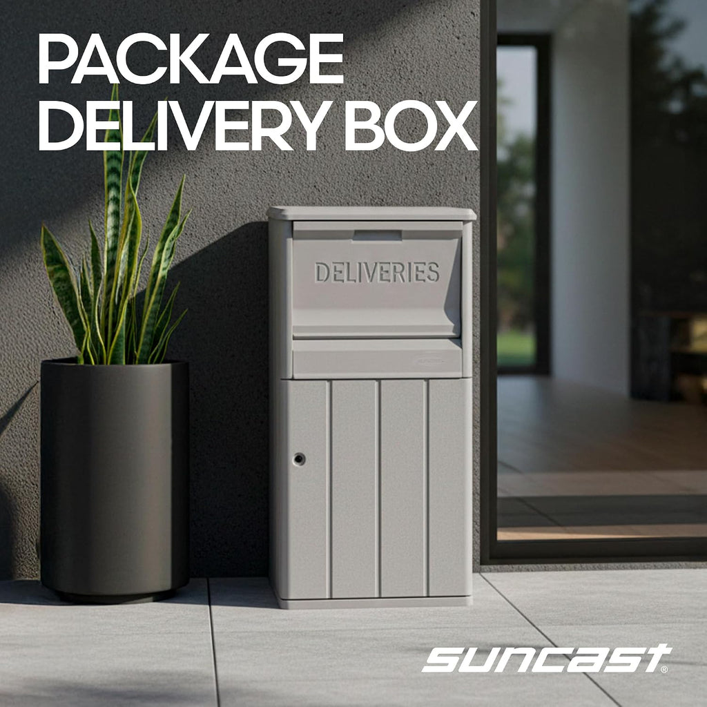 33.5-Gallon Capacity Package Delivery Box, Parcel Drop Box with Lock, Weather Resistant Outdoor Storage Solution for