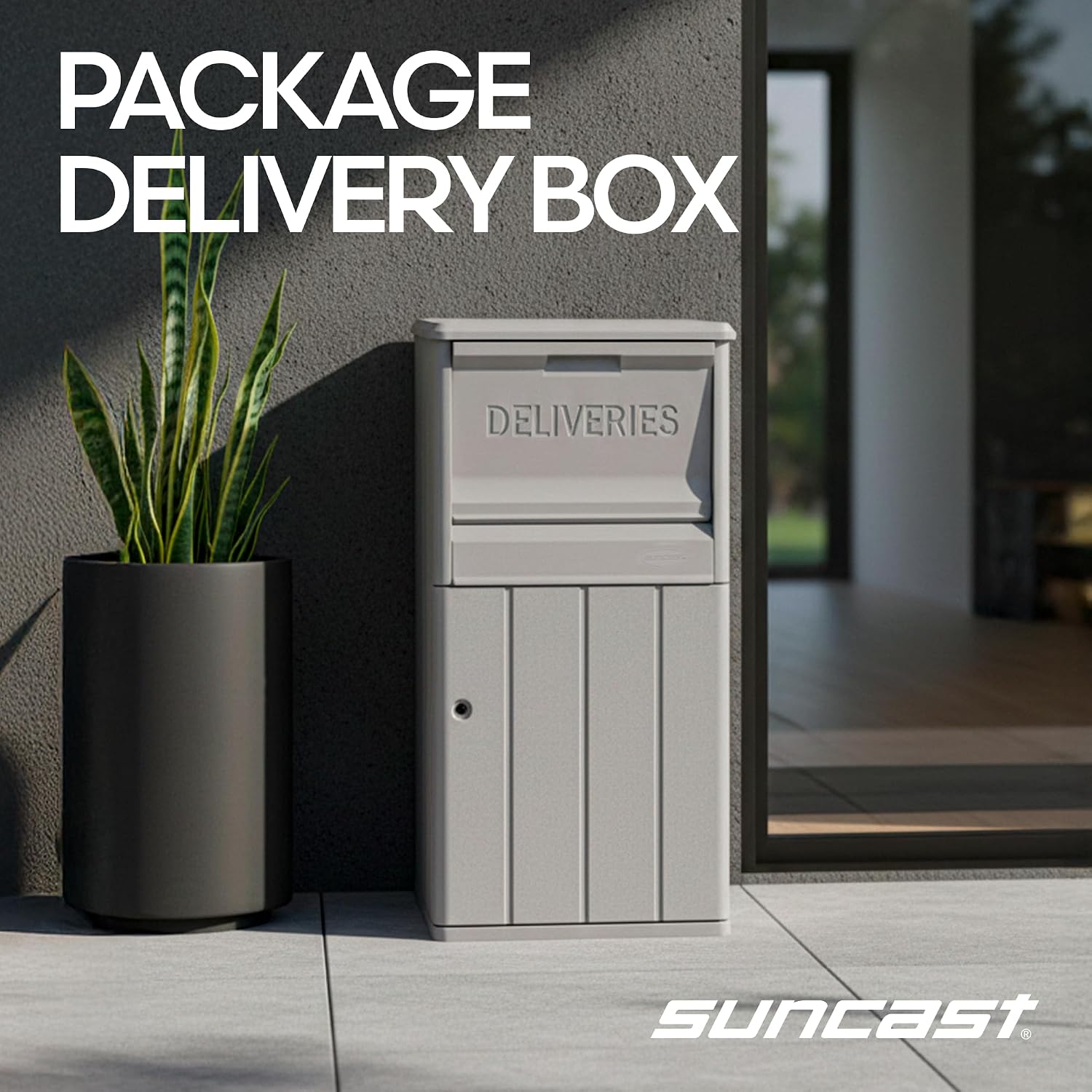 33.5-Gallon Capacity Package Delivery Box, Parcel Drop Box with Lock, Weather Resistant Outdoor Storage Solution for