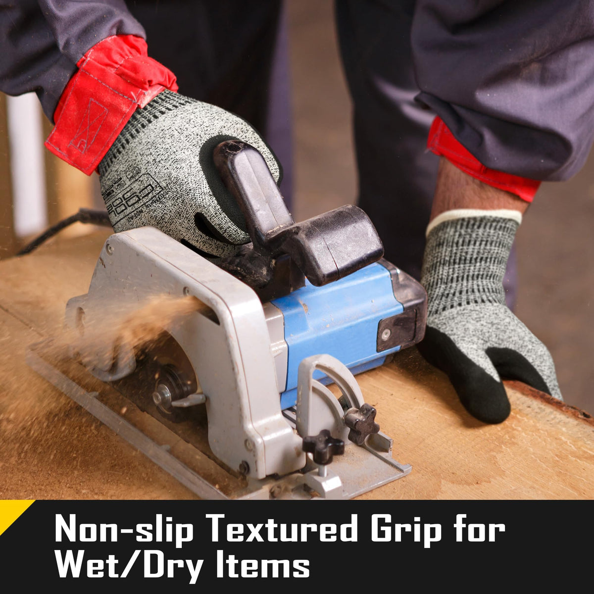 A3 Cut Resistant Safety Work Gloves with Nitrile Rubber Coating