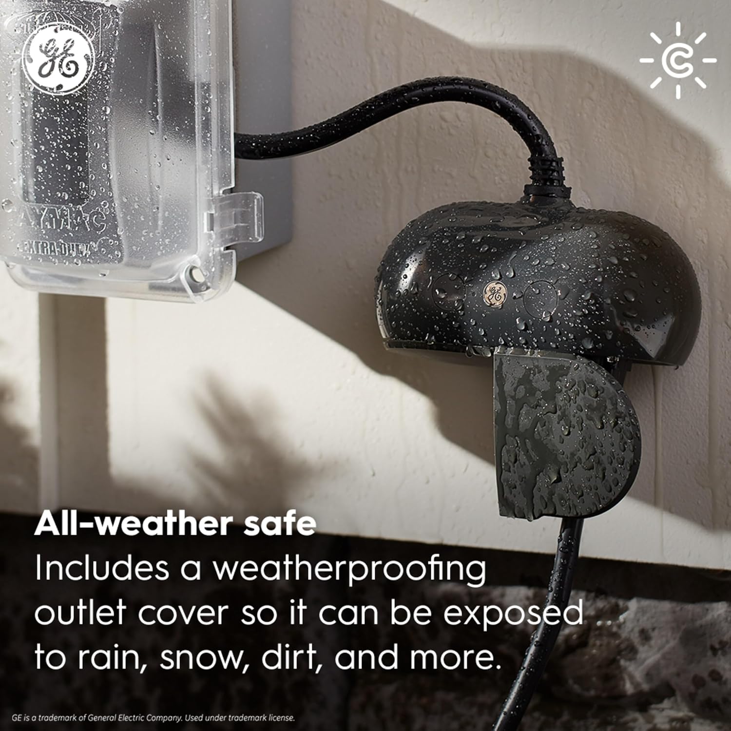 GE Cync Outdoor Smart Plug, Wi-Fi & Bluetooth, Alexa & Google, 1pk | Weather-resistant outdoor smart outlet, Wi-Fi &