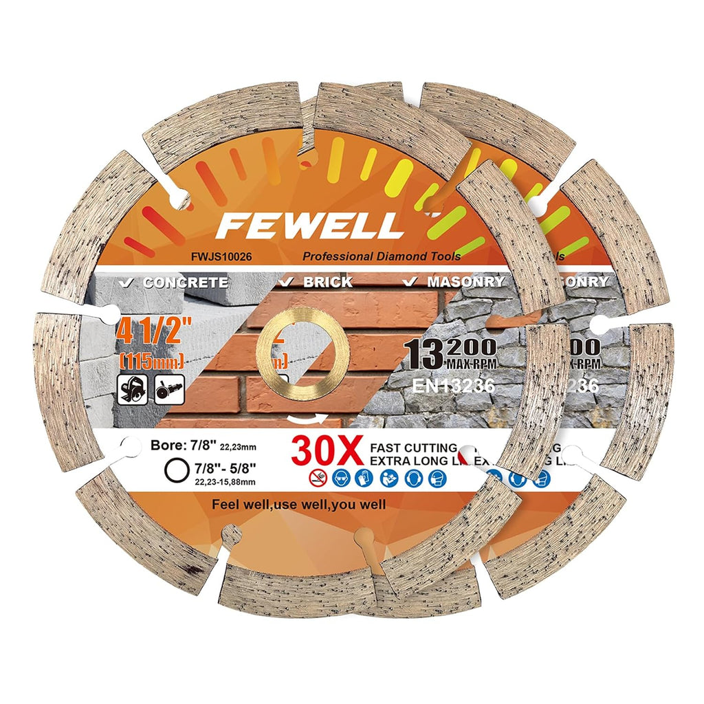 4 1/2 Inch Diamond Concrete Saw Blade,Segmented Concrete Blade for Angle Grinder Dry/Wet Cutting Masonry Brick Block