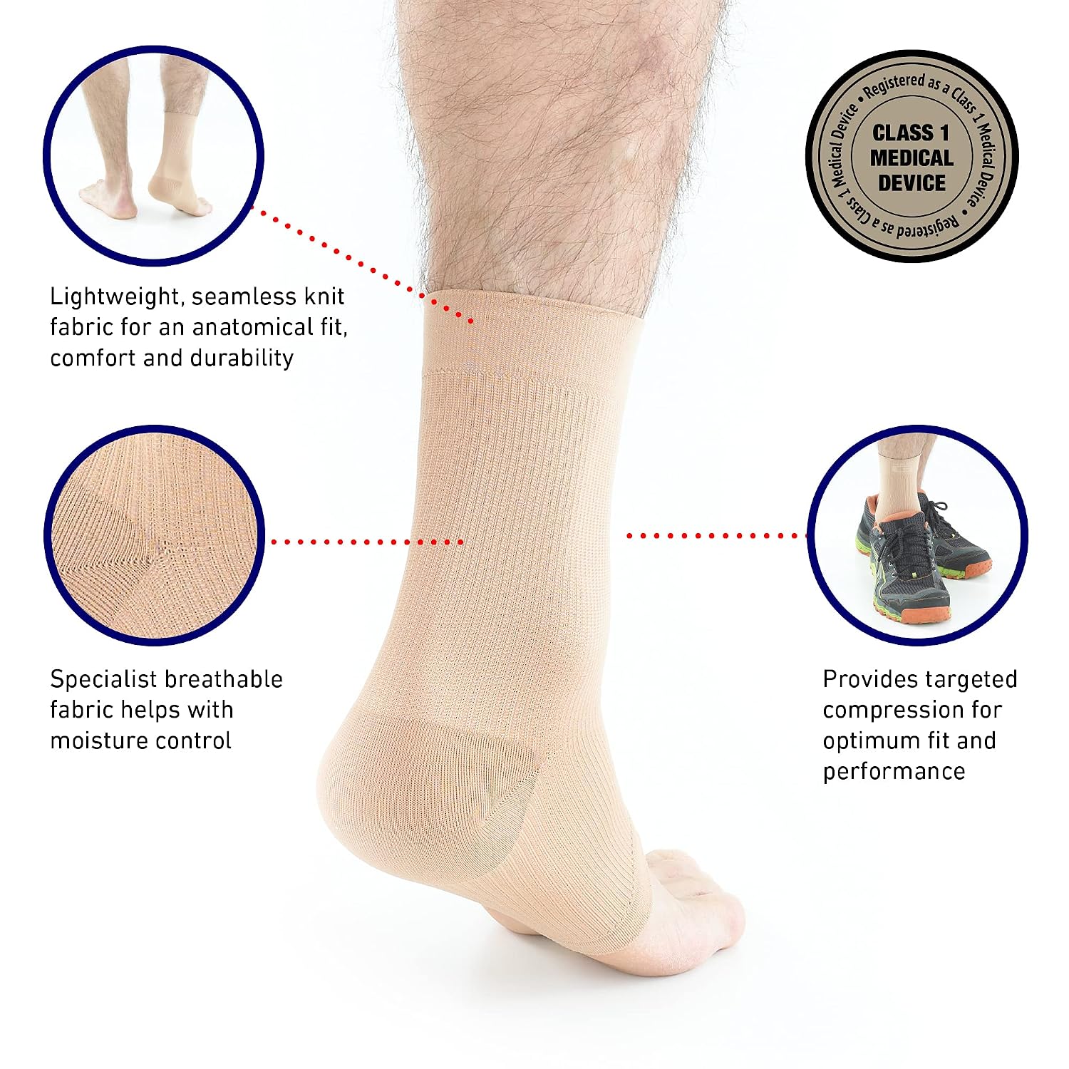 Airflow Ankle Compression Sleeve - Sports, Daily Wear - Compression Ankle Brace, Tendonitis Support, Compression