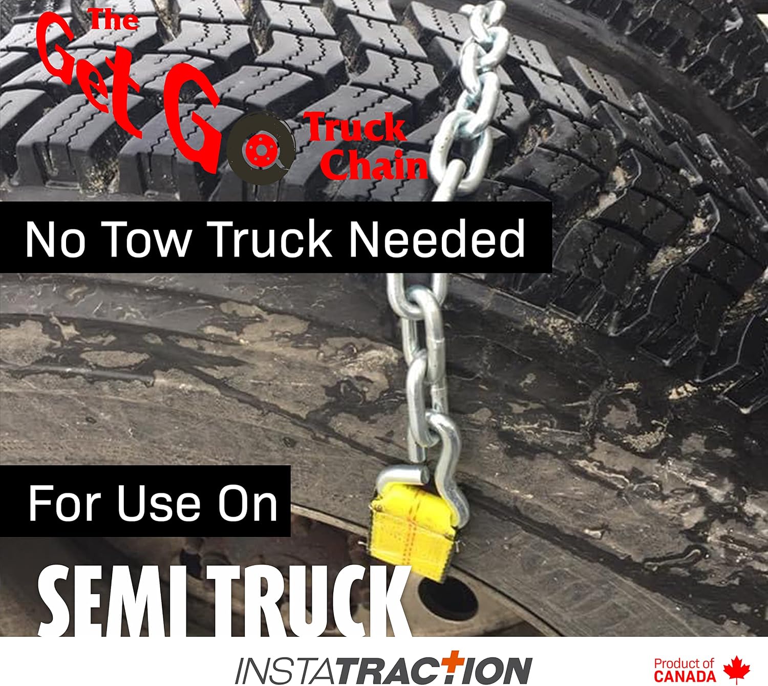 Offroad Snow Chains Alternative Traction Device For Semis & Large Trucks Easy Setup With Durable Strap & Chain Design