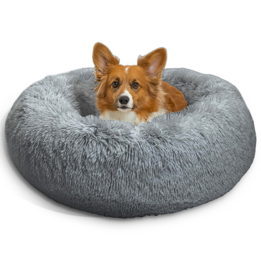 Original Calming Donut Dog Bed, Gray, Small, 23"