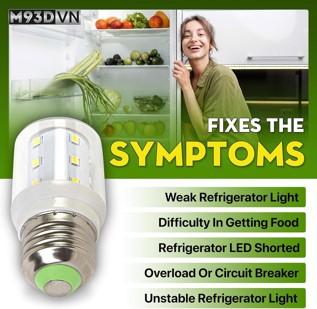 AZH Light Bulb Replacement for Frigidaire LFSS2312TF1 LFSS2312TF2 LFSS2612TE1 LFSS2312TF4 LFSS2312TP0 LFSS2612TE2 LFSS2312TP1 LFSS2312TP2 LFSS2312TP4 LFSS2612TD0 LFSS2612TD1 LFSS2612TE0 Refrigerator