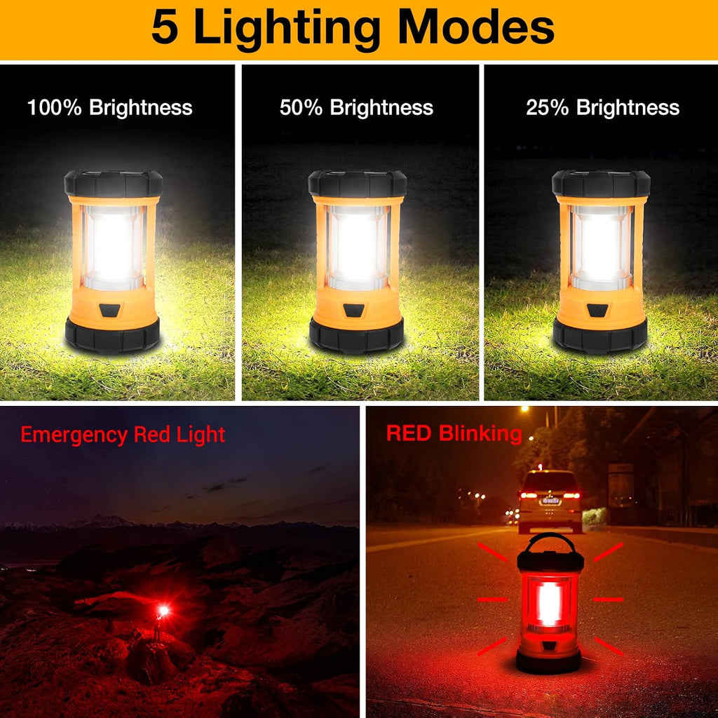 Camping Lantern, 3200LM Bright Camping Light, 4600mAh Rechargeable LED Lantern for Power Outages, 5 Light Modes