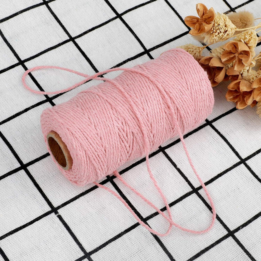 Pink Twine String, 328 Feet Valentine's Day Bakers Twine String, 2MM Heavy Duty Packing String for Valentine's Day