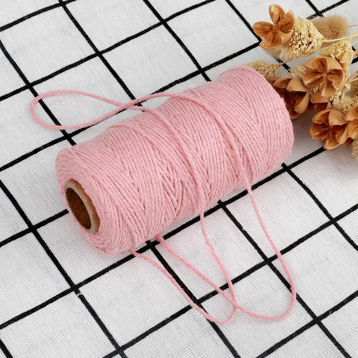 Pink Twine String, 328 Feet Valentine's Day Bakers Twine String, 2MM Heavy Duty Packing String for Valentine's Day