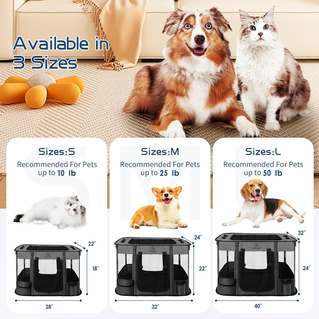 Dog Playpen,Pet Playpen,Foldable Puppy Cat Playpen,Portable Exercise Kennel Tent Crate,Water-Resistant Breathable