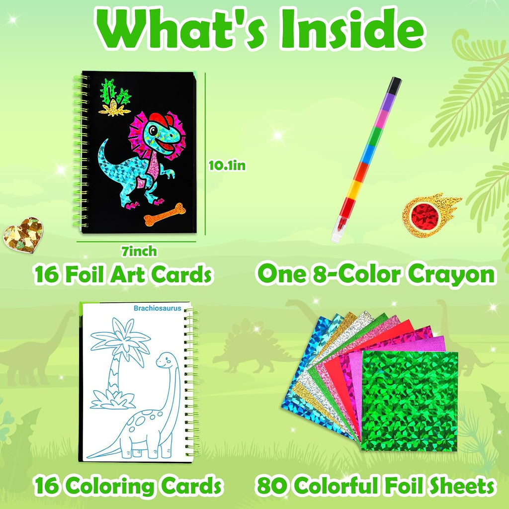 Foil Art Craft Kit for Kids, Sparkly Birthday Gift Toy for Kids