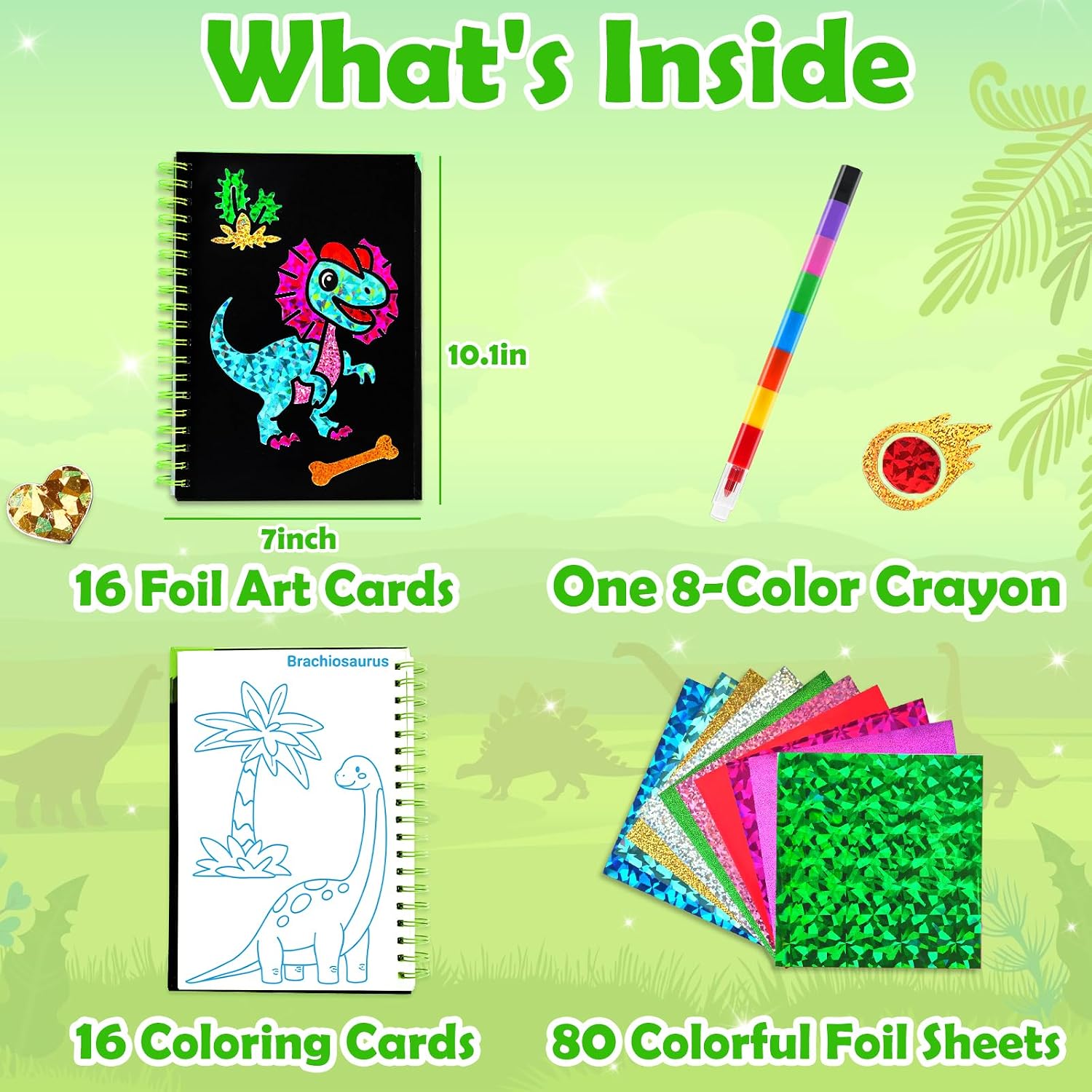 Foil Art Craft Kit for Kids, Sparkly Birthday Gift Toy for Kids