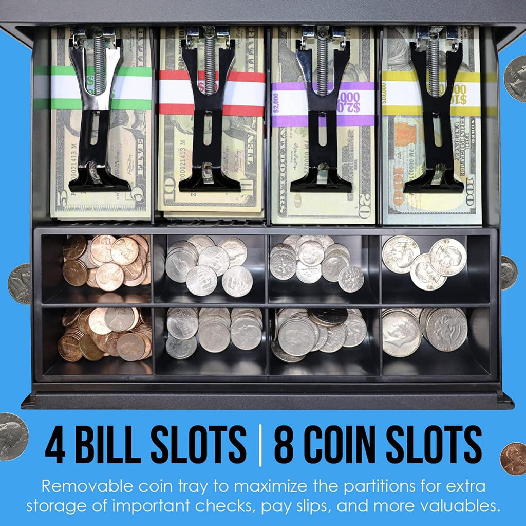 CR360 Cash Register, 4700 Lookups 50 Dept 50 Clerks, Quick Load Thermal Printer, Compact Size, Cash and Coin Drawer