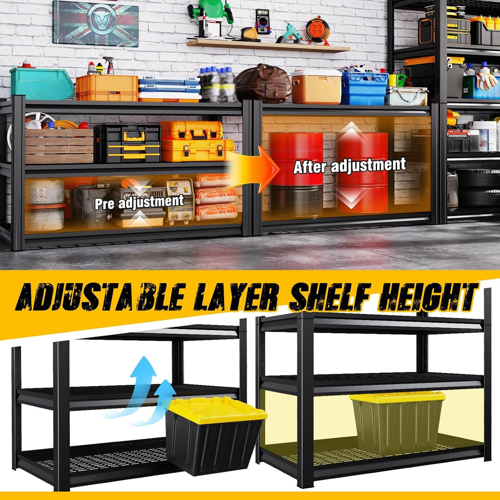 Heavy Duty Garage Shelving, 5-Tier Adjustable All Metal Wire Shelving Unit for Tools, Storage Bins, Utility Storage
