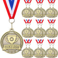 20 Pcs 2'' Gold Medals for Awards Bulk Gold Winner Medals with Neck Ribbons Metal Trophy Award Prize Gift for School