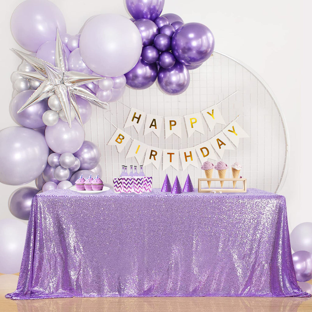 Lavender Sequin Tablecloth Lilac Wedding Party Sequin Tablecloth